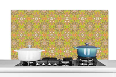 Obrázok produktu pre MuchoWow® Splashback Kuchyňa - Kuchynský backsplash - Ochrana steny pre sporák a drez Bohémsky - Mandala - Vzory 120x60cm Alu-Dibond (alternatíva k
