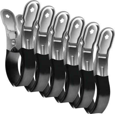 Produktbild von Handtuchclips Metall, extra stark, 6 Stück, winddicht, für Strandstuhl und Pool