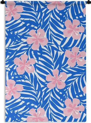 Produktbild von MuchoWow® Wandteppich Wandbehang Hawaii - Blüte - Tropisch - Muster 60x90 cm Tapisserie Dekoration Wandtuch - Foto-Teppich - Abwaschbar