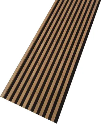 Produktbild von MEBANO. Akustikpaneele Holz 240 x 53 cm, Farbe: Eiche Natur Grandson Wandpaneele, Holzpaneele Wand, Moderne Lamellenwand auf Filz