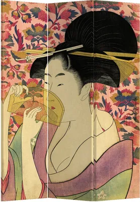 Image de Fine Asianliving Paravent Séparation de pièce Geishas japonaises L120xH180cm 3 panneaux
