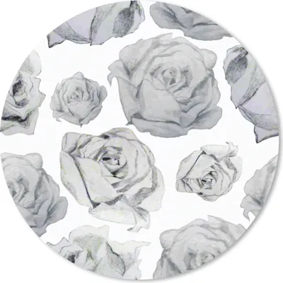 Produktbild von MuchoWow® Mauspad Mousepad Rosen - Blume - Schwarz und weiß - Muster 30x30 cm - Mousepads - Maus Mat - Pad - Mausunterlage - Tischunterlage - Schreibtischmatten