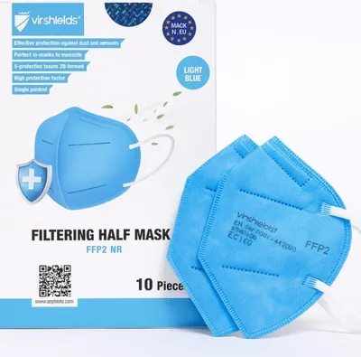 Produktbild von MASKA FFP2 Virshields, 5-lagiger schutz, blau – 10 Stück, sicherer Atemschutz für Alltag und Beruf