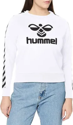 Image de Hummel Classic Taped sweat-shirt femme blanc avec logo M