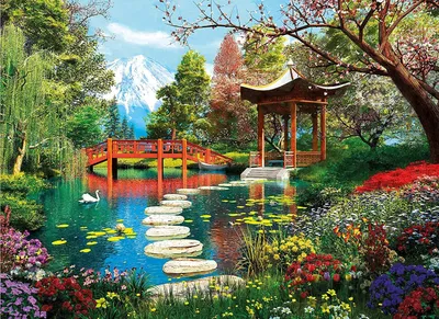 Produktbild von Puzzle 1000 elementów. Hochwertige Sammlung. Ogrody Fuji