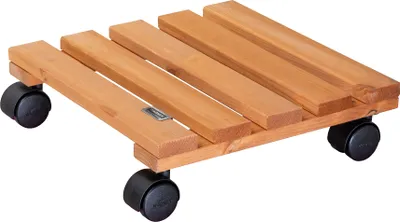 Produktbild von WAGNER Pflanzenroller NATURE 29 x 29 x 8 cm, für Innenbereich, Massivholz, terracotta, Tragkraft 100 kg, EU Ware - 20015201