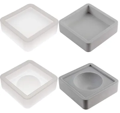 Obrázok produktu pre Silikónové formy, 2 kusy, štvorcové, 9,4 cm, vhodné na odlievanie živice, betónu, sadry, pre vlastnú tvorbu (DIY)