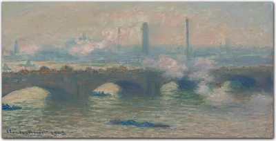 Produktbild von Coloray Küchenrückwand 140x70 Spritzschutz aus Glas - Waterloo-Brücke grau Monet