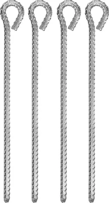 Produktbild von Zelthering 4 Stk. 30 cm mit geschlossener Öse für harten Boden - robuster Hering aus verzinktem Stahl, Ø12 mm - ideal für Zelte, Vorzelte, Pavillons, Camping und Outdoor