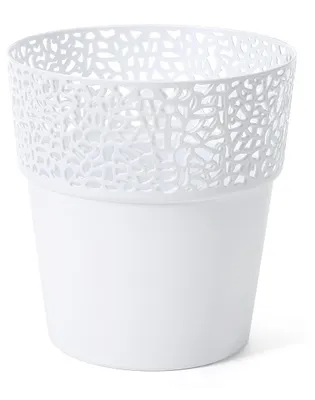 Immagine prodotto di Coperchio per vaso ROSA in plastica bianca d15x16cm