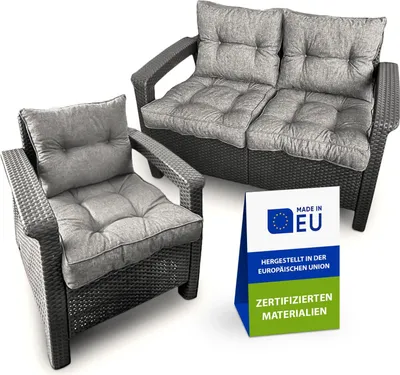 Obrázok produktu pre Pillows24 Vankúš na záhradný nábytok – Sedák 70x70 cm / Sivá – Vankúš na ratanový nábytok – odolný voči špine a poveternostným vplyvom