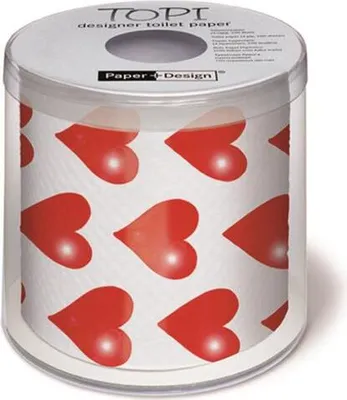 Produktbild von Toilettenpapier Rolle bedruckt Hearts - Herzen