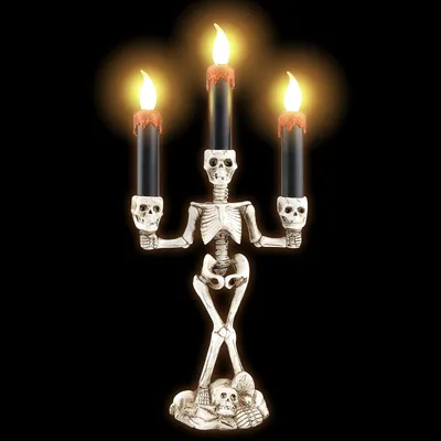 Produktbild von Halloween Skelett Kandelaber LED Kerzenhalter für Party