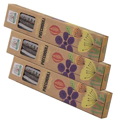 Produktbild von 3x Patchouli Räucherstäbchen 90g – Natürliches indisches Räucherwerk