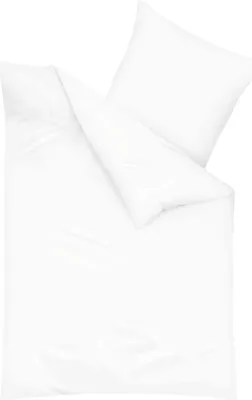 Produktbild von Kaeppel Biber Bettwäsche Uni Weiß 155 x 220 cm + 80 x 80 cm
