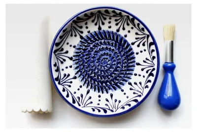 Produktbild von Delftblauer Reibeteller, Pinselfarbe kann vom Bild abweichen, Blau