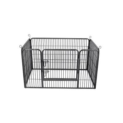 Produktbild von In And OutdoorMatch Tiergehege Ashleigh - Verstellbar - Auslauf - Hühnergehege - Katzengehege - Hundekäfig - Schwarz - 122x80x70cm