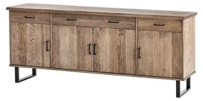 Obrázok produktu pre Elegantes Sideboard mit schwarzen Metallgriffen und Holzstruktur