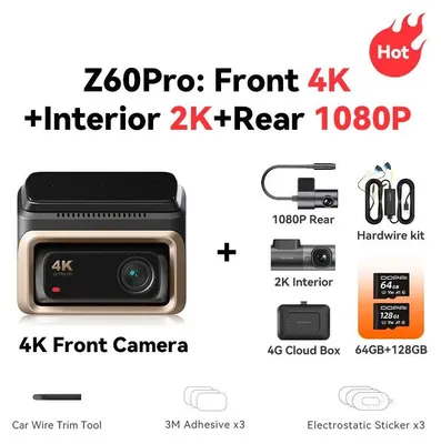 Obrázok produktu pre Dashcam – Autokamera s 3 kanálmi, rozlíšením 4K, s funkciami 4G a ADAS