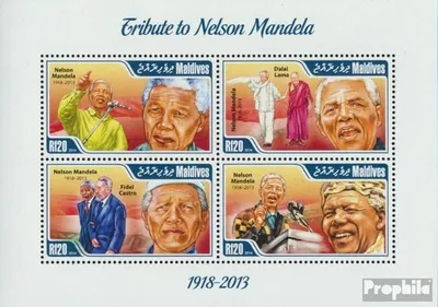 Produktbild von Briefmarken Malediven 2014 Mi 5078-5081 Kleinbogen (kompl. Ausg.) postfrisch Nelson Mandela