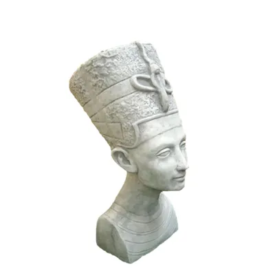 Produktbild von Nofretete aus Aegypten für den Innen oder Außenraum aus Steinguss Neu Frostfest Witterungsbeständig, Kopf Pharaonen Steinfigur Skulptur PO-436