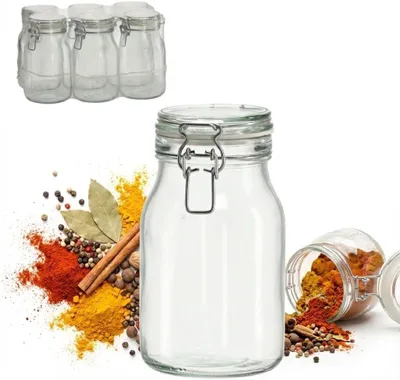 Produktbild von Vorratsgläser 6er Set 1100 ml – Glasdosen mit Bügelverschluss & Gummiring, luftdicht, BPA-frei, Küche, Lebensmittel, Einlegen, Aufbewahrung