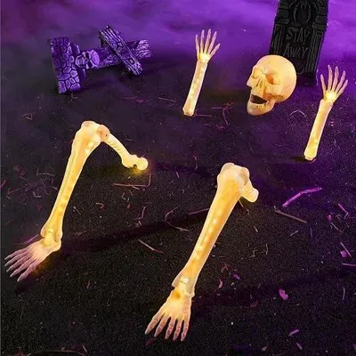 Zdjęcie produktu dla Dekoracja halloween szkielety LED świecące 5 szt. do ogrodu prezent