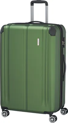 Produktbild von Travelite City Reisekoffer L Trolley Koffer 77cm 4 Rad / Rollen TSA Dehnfalte grün