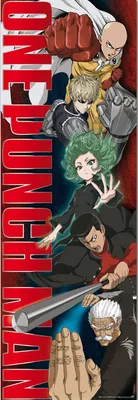 Produktbild von Türposter One Punch Man Anime Manga 53x158 cm offiziell lizenziert mit Echtheitssiegel NEU