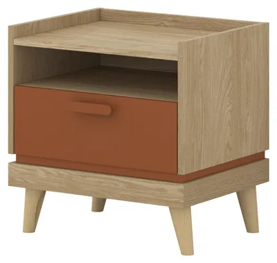 Produktbild von Masseno Nachttisch ACARA Nachtschrank Beistelltisch für Schlafzimmer 50 x 50,6 x 40 cm Eichefarben