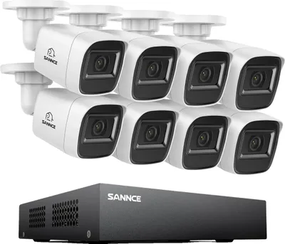 Zdjęcie produktu dla System kamer bezpieczeństwa, 1080p Full HD, widzenie w nocy do 30 m, 8 kamer, 1T
