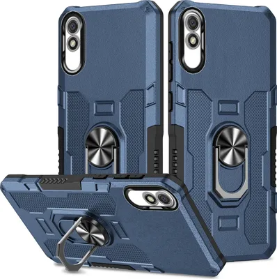 Obrázek produktu pro Redmi 9A Case, Dual Layer Rugged Armour Ring Holder Stand Ochranné pouzdro pro Xiaomi Redmi 9A Blue