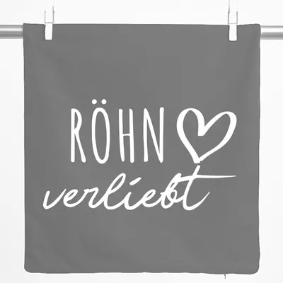Produktbild von Huuraa Kissenbezug Röhn verliebt 40x40cm Steel Grey Baumwolle Dekokissenbezug Geschenkidee