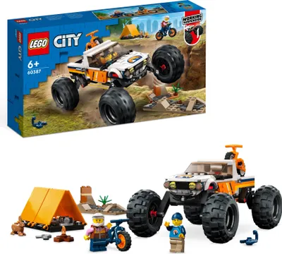 Produktbild von LEGO 60387 City Offroad Abenteuer, Camping Monster Truck Spielzeug mit funktionierender Federung, Fahrzeug für Kinder ab 6 Jahre