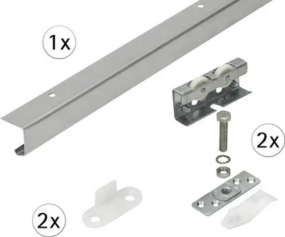 Produktbild von Schiebetür-Komplettset TopLine 3plus für eine Schiebetür, 2000 mm, verzinkt