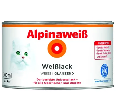 Produktbild von Alpina Weißlack glänzend alpinaweiß 300 ml