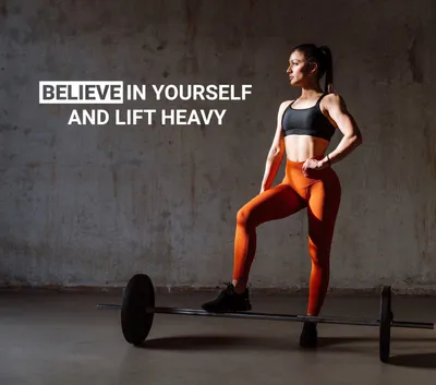 Motivationsspruch „Believe in Yourself“ für den Fitnessraum – Decords Wandtattoo, Produktansicht 1
