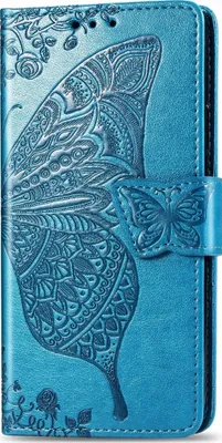 Produktbild von Mobigear Butterfly  Samsung Galaxy A30s Hülle Klapphülle Geldbörse - Blau