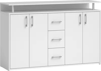 Produktbild von Anrichte >Drift< 4 Türen, 4 Shübe, in Weiß - 139x90x34cm (BxHxT)