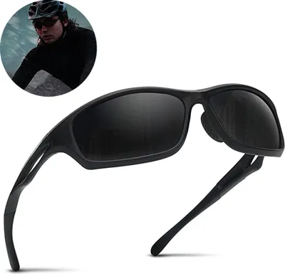 Produktbild von Sportbrille für Herren Damen Radfahren Laufen Fahren Angelbrille TR90 unzerbrechlicher Rahmen UV-SchutzSandschwarz