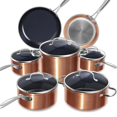 Obrázek produktu pro Sada nádobí Nuwave, 12 kusů, bronzová barva, keramický povrch Duralon, bez obsahu PFAS