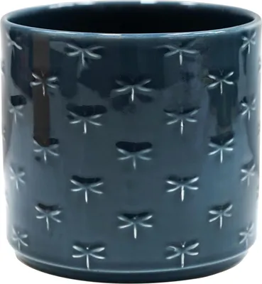 Zdjęcie produktu dla Sadzarka ceramiczna niebieska ważka D175cm x H17cm - Duży rozmiar - Do użytku wewnątrz i na zewnątrz budynków