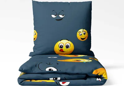 Produktbild von 3D-Baumwollbettwäsche 140x200 große Emotes