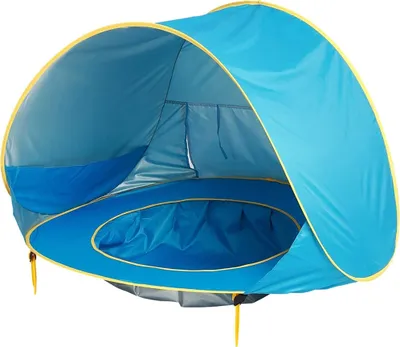 Produktbild von Dětský plážový stan s mušlemi Pop-up stan pro batolata s ochranou proti slunci, 120x70x80cm