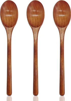 Produktbild von Holzlöffel mit langem Griff - 925 Zoll - Messlöffel, Suppenlöffel, Esslöffel, Kochlöffel - 3 Stück
