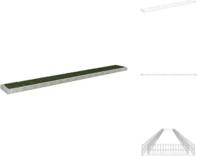 Immagine prodotto di vidaXL Letto rialzato in gabbioni in acciaio zincato 800x100x20 cm - Vasi e fioriere