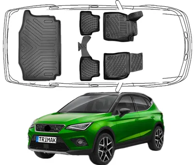 Produktbild von 3D Fußmatten & Untere Kofferraumwanne Auto Set Kompatibel mit Seat ARONA 2017 - 2024