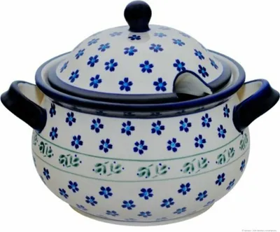 Produktbild von Original Bunzlauer Keramik 3 Liter Suppenterrine Terrine mit Deckel und Henkel Ø 28 cm im Design 163a