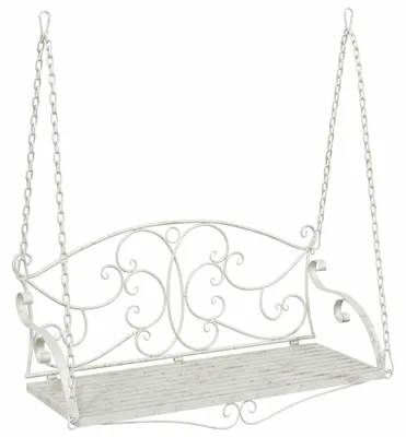 Image de Banc Balançoire Acier 110 x 52,5 x 47 cm Blanc antique