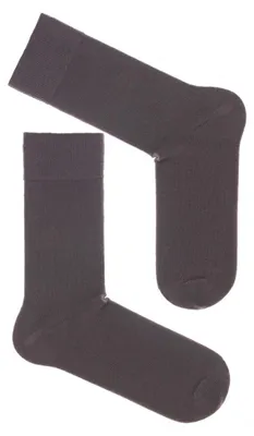 Image de Chaussettes pour hommes, modèle Milena, en coton lisse, couleur marron, taille 38-41